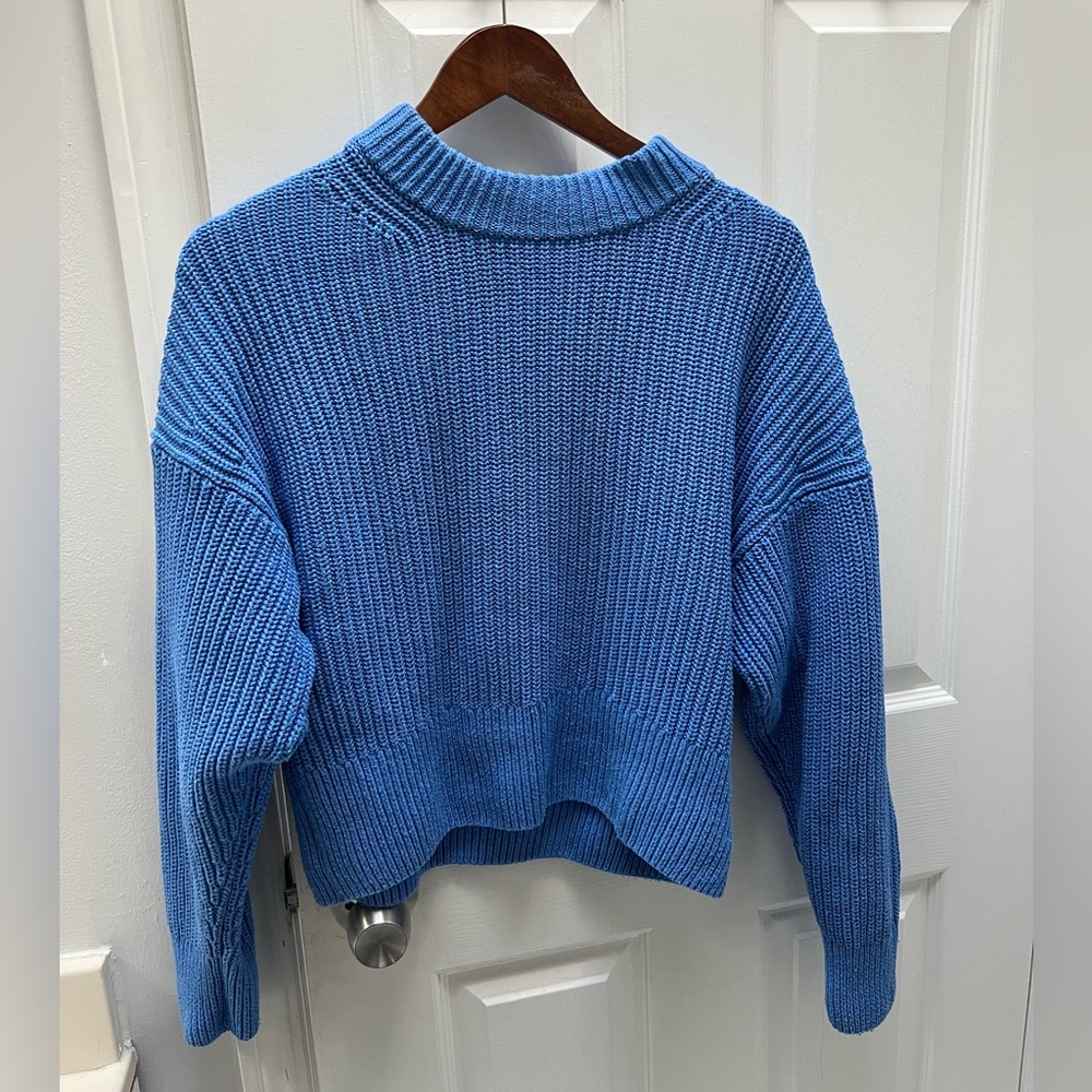 Everlane blue crew neck sweater size medium